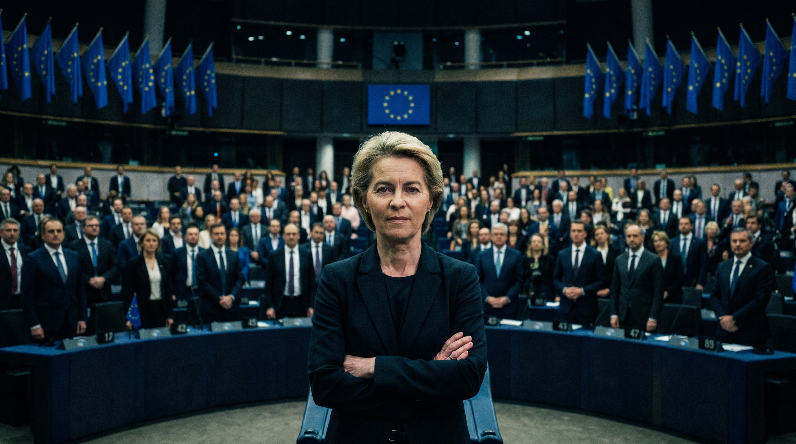 Ursula von der Leyen frente al pleno del Parlamento Europeo, símbolo de la creciente concentración de poder en la Comisión Europea