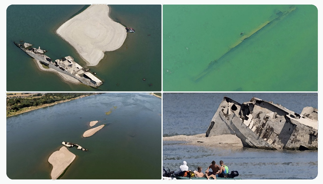 Un barco nazi emerge en el Danubio por la sequía récord que amenaza una nuclear