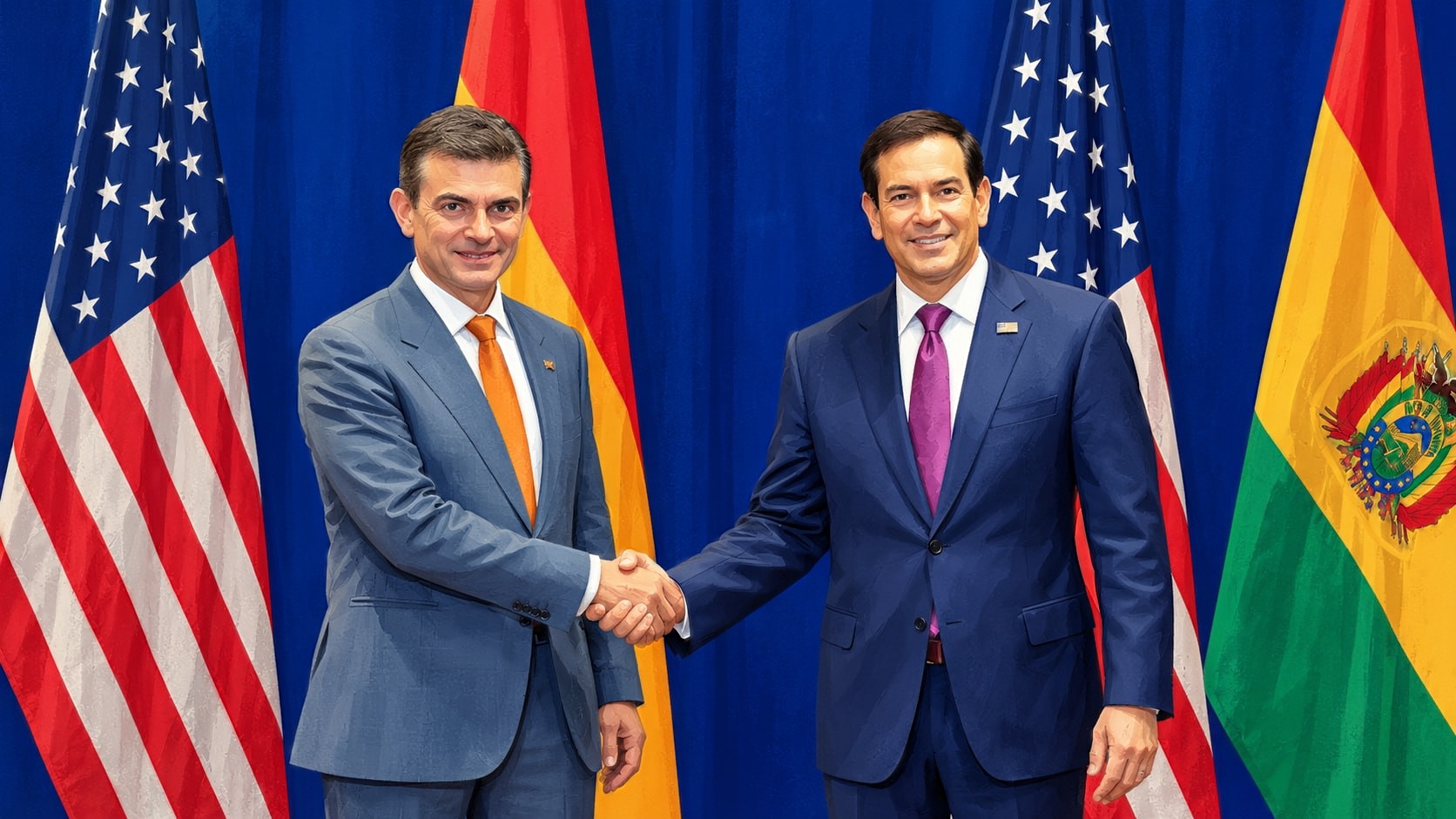 Marco Rubio y Rodrigo Paz durante su reunión en la Asamblea General de la ONU en Nueva York