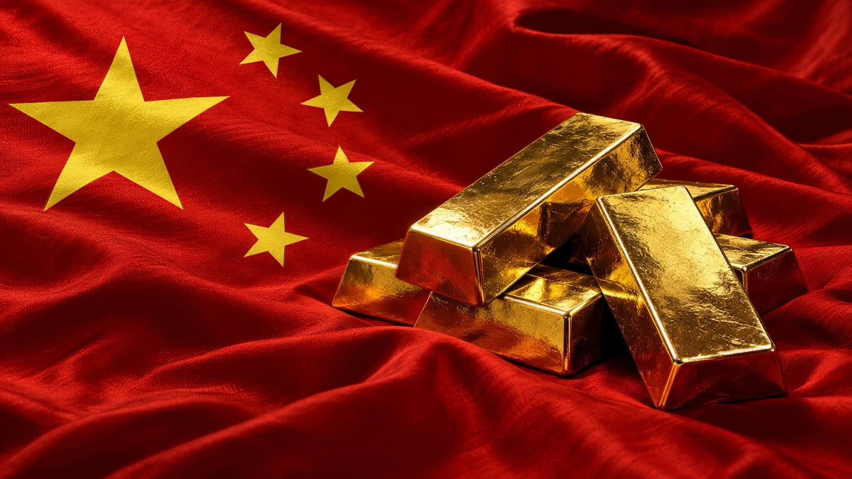 Lingotes de oro apilados, representando el récord de importaciones de China