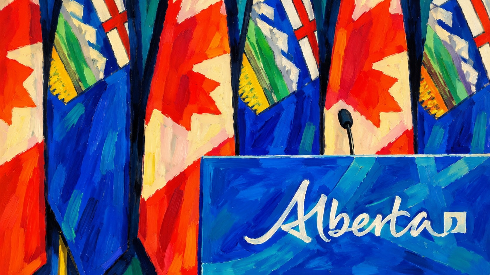 Vista de las arenas petrolíferas de Alberta, con infraestructura industrial y el paisaje canadiense al fondo